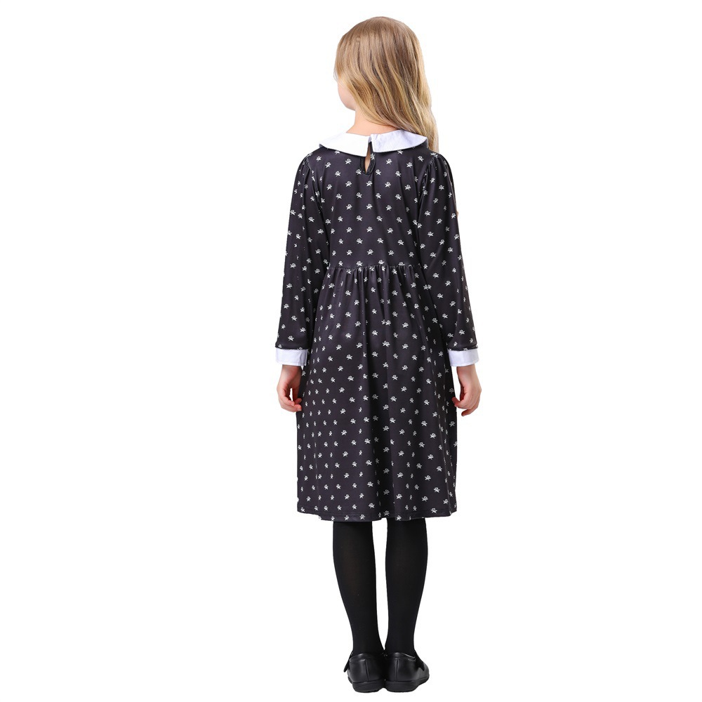 Wedding day girl addams cosplay school uniform gothic clothing dress for kids